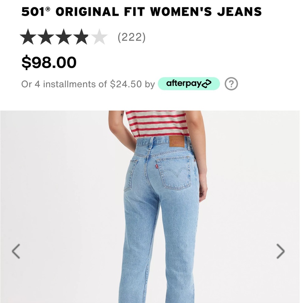 NWT LEVI’S 501 ORIGINAL JEANS - brand new